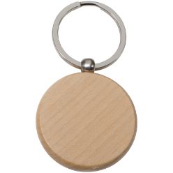 Beech wood round keyring