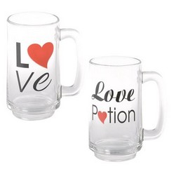 The Beer-Mug Glass Love 2-Asstd is the perfect companion to any Braai or social event.