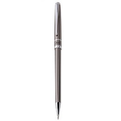 Twist action metal ballpen, Chrome clip & trims/gold trim, Refill - black ink, Laser engraving, Supplied in Bettoni box