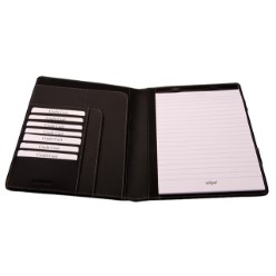 A4 Bonded Leather Executive Folder, Holds A4 Pad - Pad included Business Card / Credit Card Pockets, Pen Loop, Gift boxed