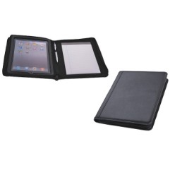 Genuine Leather, A5 Zipped Folder, A5 Notepad included pwn loop, Suitable for most iPad, Gift Boxed 