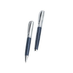 Twist Action Metal Ball pen and Pencil Set, Refill, Black Ink, Supplied in a Luxury Bettoni Box