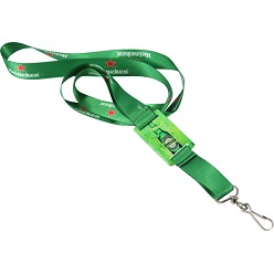 Polyester lanyard with full colour dome and snap hook