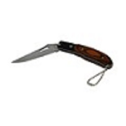 Wooden handle biltong knife with keychain and blade made of stainless steel