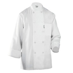 Black Basic Chef Coat double breasted with Poly-Cotton and Left Breast Pocket Small to XX Large