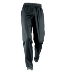 Black Basic Baggy Pants Poly Cotton with elastic waist Tapered Legs Small to XX Large