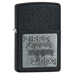 Black crackle zippo lighter with stamp
