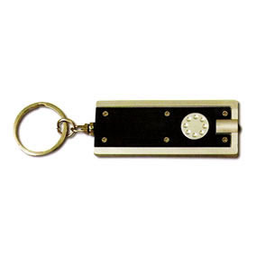 Black Flat LED Torch Keyring