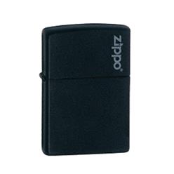 Black Matt zippo lighter with the zippo logo