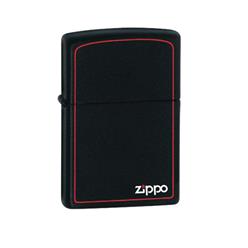 Black matte zippo lighter with a border