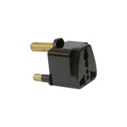 Black travel adaptor for international visitors to South Africa