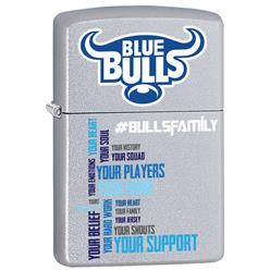 Blue bulls rugby family logo on the zippo lighter