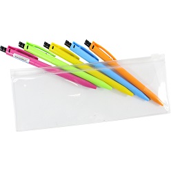 This pouch is ideal for pens, pencils & rulers made from PVC