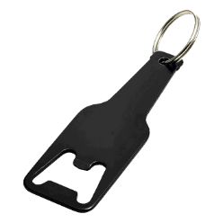 Bottle shaped keychain with opener