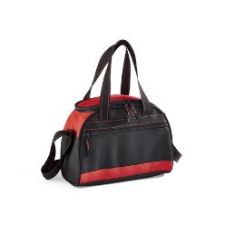 600D with PEVA lining, adjustable shoulder strap, front zip pocket