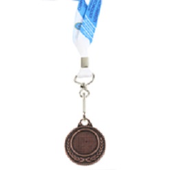 Bronze medal with full colour ribbon includes dome on medal and ful colour branding on the ribbon, medal is made of metal