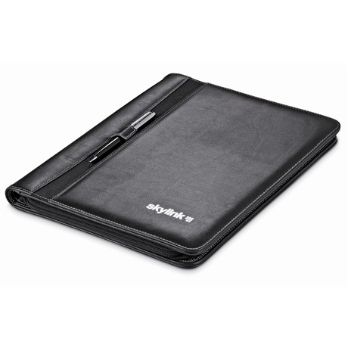 Display professionalism and conquer your business with the Eastbrook A4 Zip-Around Folder. A handy, black and sleek business card holder with multiple grids, allows you to organise your belongings precisely. Powered with a USB loop, the zippered pocket only makes it more secure and intact. The writing pad with the zippered closure makes it a must have tool for every professional on the go.