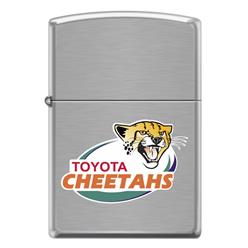 Zippo lighter with the cheetahs rugby logo