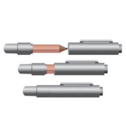 A compact and handy tool for work or when on the go, this bullet case pencil arrives with a fine silver finish. Includes eraser, can be customized as well.