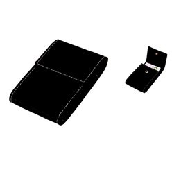 Bonded leather, press button closure, business card holder