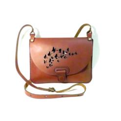 Butterfly design genuine leather cluth handbag