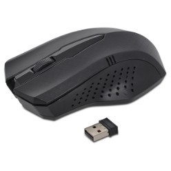 Wireless mouse with a transmission distance up to 15 metres. 2.4GHz wireless mouse, Omni-directional transmission, High-resolution optical technology 1600, Strong anti-interference ability, USB micro receiver, Precision speed scrolling wheel, Adjustable CPI, Includes power-saving mode