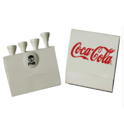 Caddy pack with 4 tees and a marker, Available in Wood or Plastic