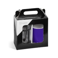 Plunger pp and stainless steel coffee set with ceramic mug in presentation box