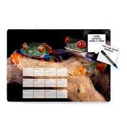 Laminated Calendar desk mat with Notepad (A2) with a 1.5mm rubber base.