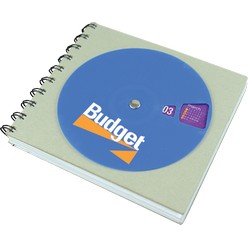 Calender wheel notebook, material: cover 400gsm / inner 80gsm, calender wheel on cover, 70 unruled pages