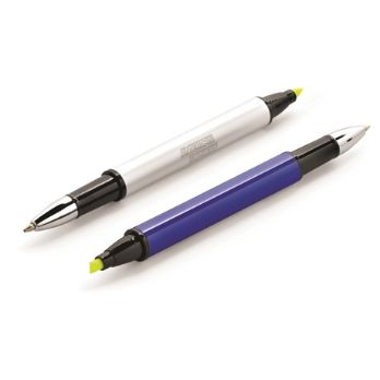 barrel aluminium / clip & tip chrome All Pen Colours Have a Yellow Highlighter, A nice looking affordable pen to showcase your logo at any promotional event. Available in 7 bright colours with white accents. ? with black German ink.