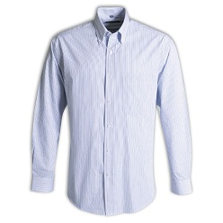 Cameron shirt - stripe design 8, left breast pocket, button down collar, classy engraved vangard buttons