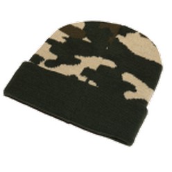 Camo beanie, acrylic 80g, knitted camo design