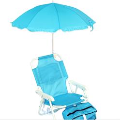 Camping chair with detachable umbrella and/or cooler box. Have your drinks in the shade