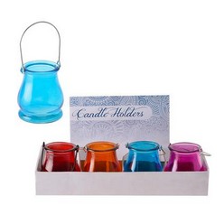 Candle-Holder Gls Colour Lantern 