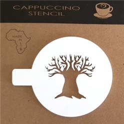 Cappuccino stencil baobab white