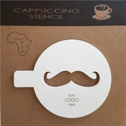 Cappuccino stencil moustache white