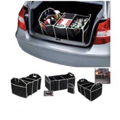 Collapsable Car Boot organizer with 3 storage compartments and carry handles