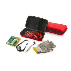 Car Tool Set 50A Booster Cable Headlamp Type pressure gauge saftey gloves rain poncho
