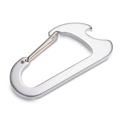 Aluminium carabiner clip with bottle opener function, Aluminium 