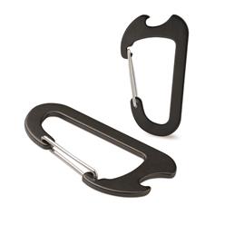 Carabiner bottle opener for easy clip on