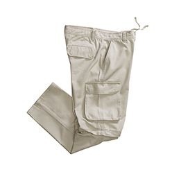 Side, back, and cargo pockets, 1/2 leg Bermuda zip off, can be worn as shorts or full length trouser, waist drawstring, regular fit