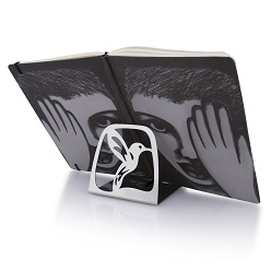 Stainless steel hummingbird recipe book stand