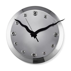 WALL CLOCK SILVER LG - coil