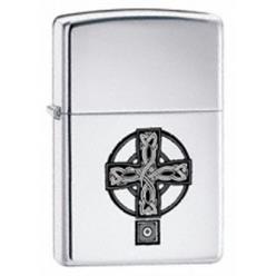 Zippo lighter in chrome with the Celtic cross