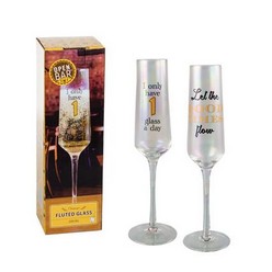 The Champagne-Glass With Decal  is perfect for branding or just having somehting unique.