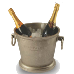 Antique aluminium champagne cooler