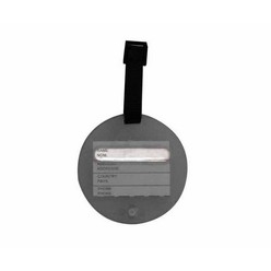 Charcoal transparent round luggage tag (8cm)