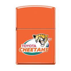 Zippo lighter in ornage with the Cheetahs rugby logo