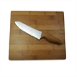 6' Stainless steel chef's knife and bamboo cutting board